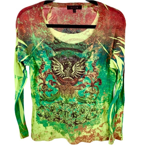 Bleu Dark Green Biker Shirt Size Medium NWOT - Picture 1 of 3